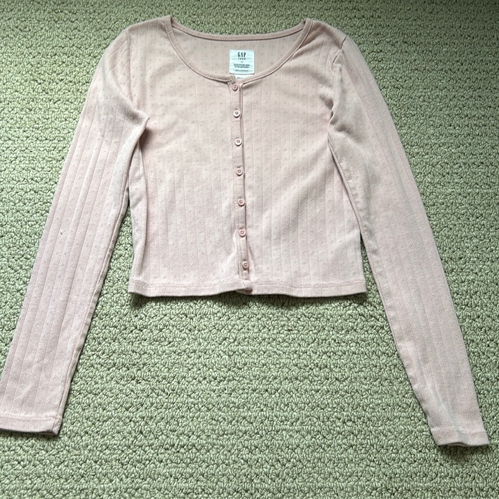 GAP Teen Pink Long Sleeve Shirt